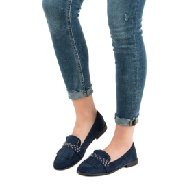 Laura Mode Mocasines azul marino con jets 2