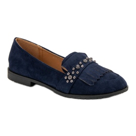 Laura Mode Mocasines azul marino con jets 5