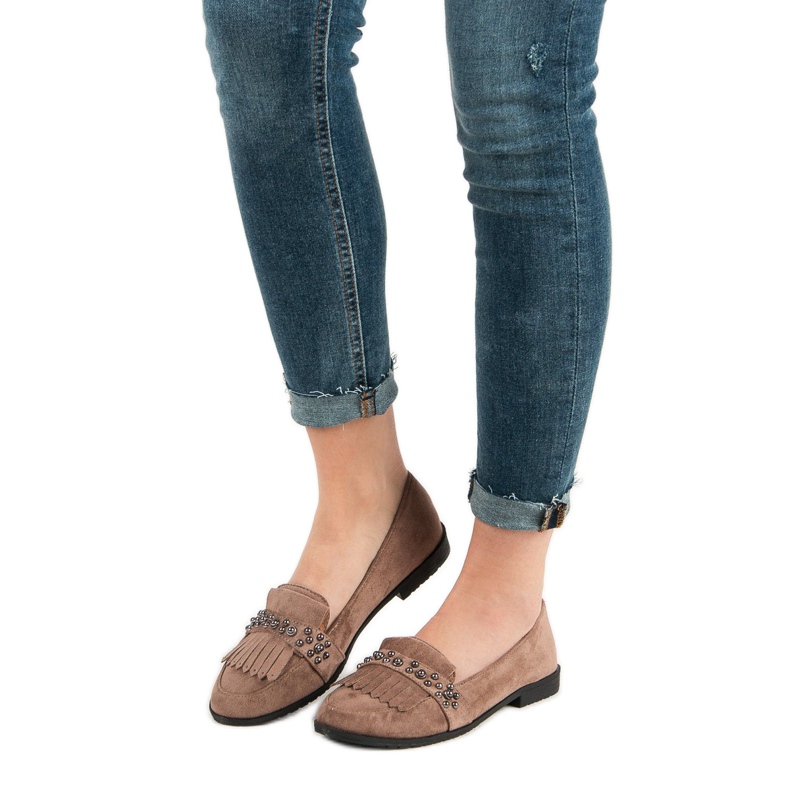 Laura Mode Mocasines beige con pedrería 1 Laura Mode Mocasines beige con pedrería 1