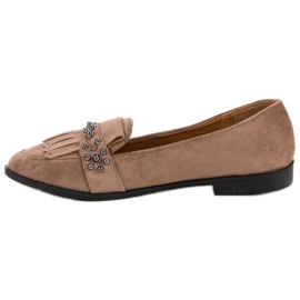 Laura Mode Mocasines beige con pedrería 5