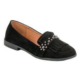 Laura Mode Mocasines negros con pedrería 3