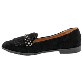 Laura Mode Mocasines negros con pedrería 4