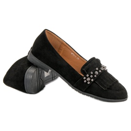 Laura Mode Mocasines negros con pedrería 5