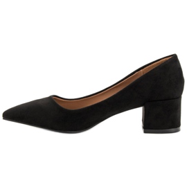Diamantique Zapatos de tacón de ante en tacón plano negro 4