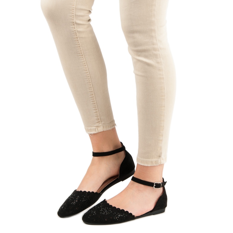 Laura Mode Bailarinas Caladas Con Cristales negro 2