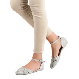 Laura Mode Bailarinas Caladas Con Cristales gris 4