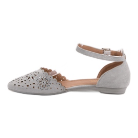 Laura Mode Bailarinas Caladas Con Cristales gris 6