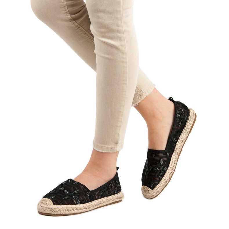 Sweet Shoes Alpargatas de encaje negro 2 Sweet Shoes Alpargatas de encaje negro 2