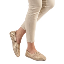Sweet Shoes Alpargatas de encaje dorado 1