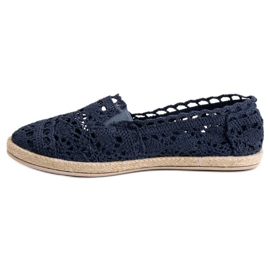 Sweet Shoes Alpargatas de encaje azul marino 4