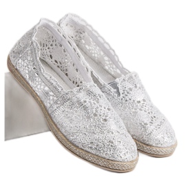 Sweet Shoes Alpargatas de encaje plateadas gris 6