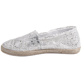 Sweet Shoes Alpargatas de encaje plateadas gris 4