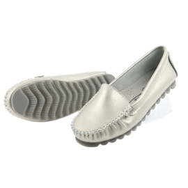 Mocasines de piel plateados Filippo 130 gris 4