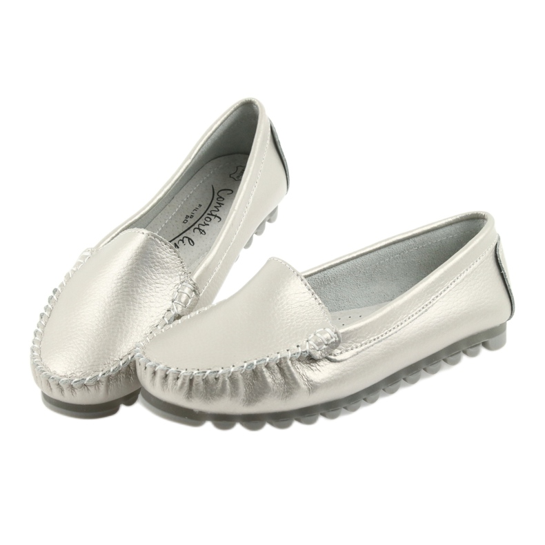 Mocasines de piel plateados Filippo 130 gris 3