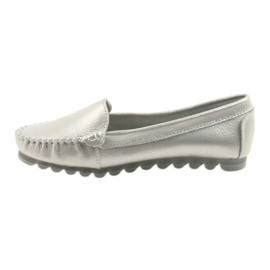 Mocasines de piel plateados Filippo 130 gris 2