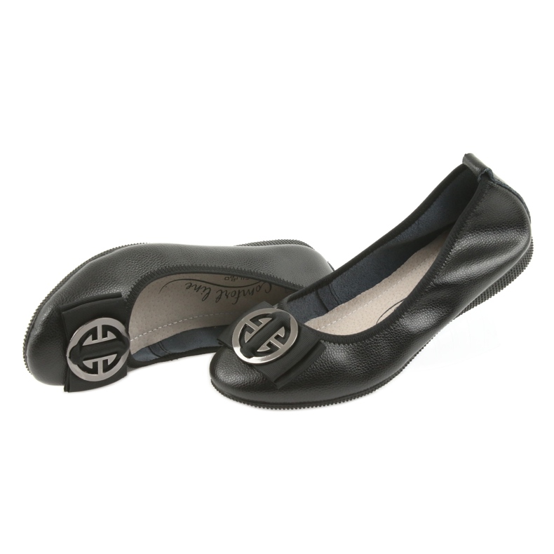 Bailarinas de piel para mujer con lazo Filippo 633 negro 4
