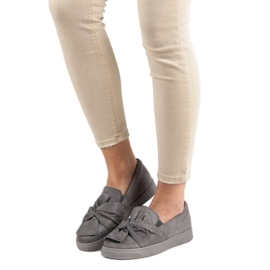 McKey Zapatillas de gamuza sin cordones gris 1