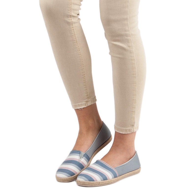 Sweet Shoes Slipons a rayas gris multicolor 1
