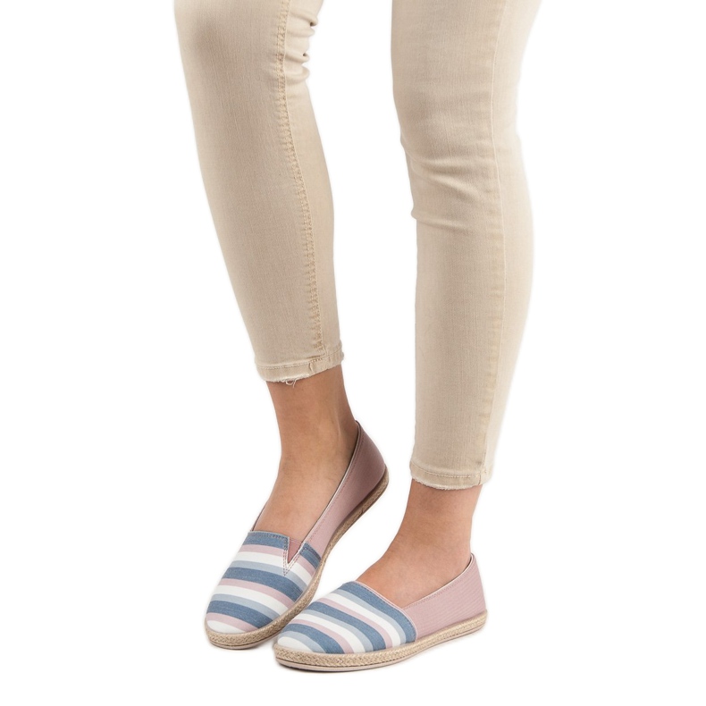 Sweet Shoes Slipons a rayas multicolor rosado 1