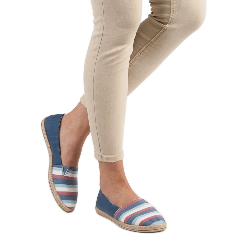Sweet Shoes Slipons a rayas azul 2