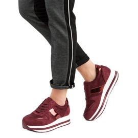 Bestelle Zapatillas de color burdeos de moda multicolor rojo 3