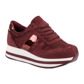 Bestelle Zapatillas de color burdeos de moda multicolor rojo 4