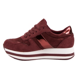 Bestelle Zapatillas de color burdeos de moda multicolor rojo 5