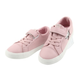 Zapatillas Big Star Velcro estrella 374104 rosa gris 3