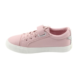Zapatillas Big Star Velcro estrella 374104 rosa gris 2