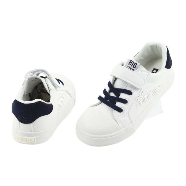 Zapatillas Big Star Velcro 374107 blanco azul marino 4