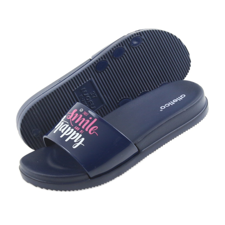 Zapatillas mujer Happy Atletico azul marino blanco rosado 5