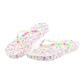Atletico Chanclas de mujer con flores blanco violeta verde rosado 4