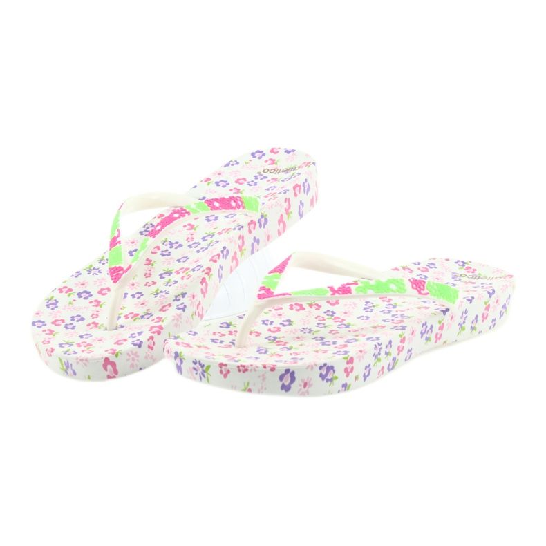 Atletico Chanclas de mujer con flores blanco púrpura verde rosa 4