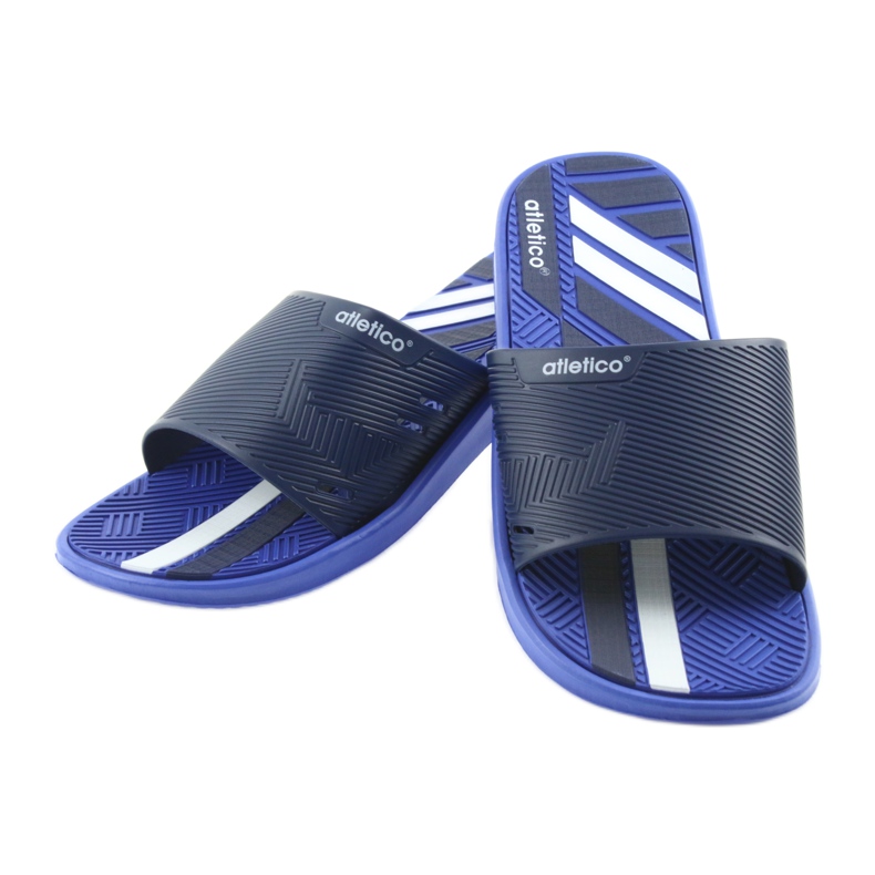 Atletico Zapatilla de piscina atlético hombre azul marino blanco 5