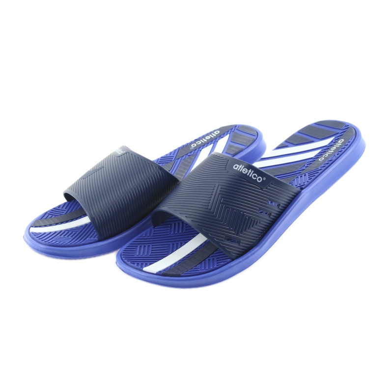 Atletico Zapatilla de piscina atlético hombre azul marino blanco 3
