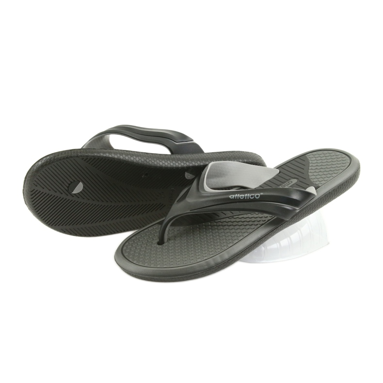 Atletico Chanclas de hombre atlético negro gris 3