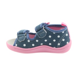 American Club Zapatos para niños zapatillas sandalias jeans gatito americano 39/19 blanco azul rosado 2