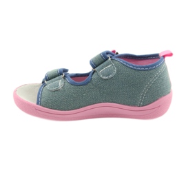 American Club Zapatos para niños zapatillas sandalias inserto de cuero americano 37/19 azul rosa 2