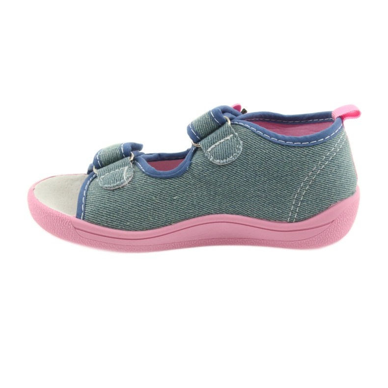 American Club Zapatos para niños zapatillas sandalias inserto de cuero americano 37/19 azul rosa 2