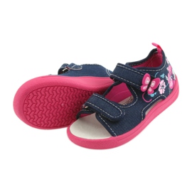 American Club Zapatos para niños zapatillas sandalias inserto de cuero americano 37/19 azul rosado azul marino 5