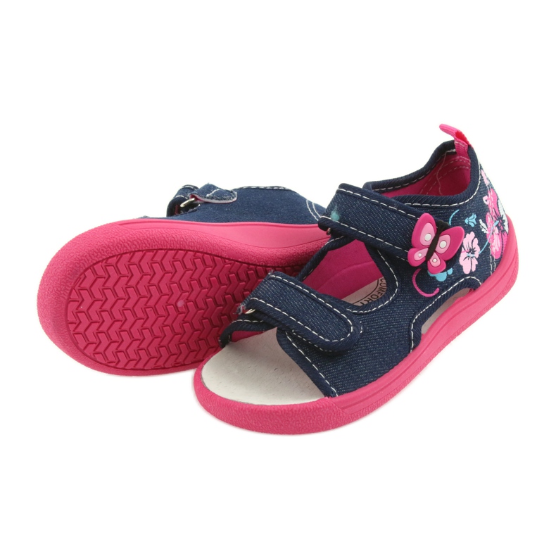 American Club Zapatos para niños zapatillas sandalias inserto de cuero americano 37/19 azul rosado azul marino 4