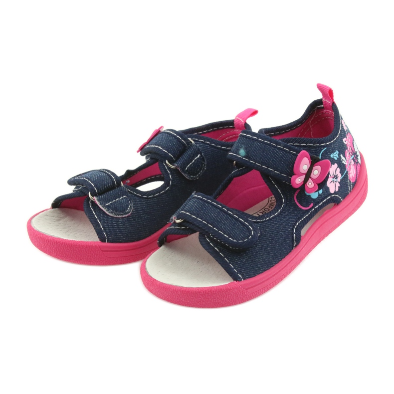 American Club Zapatos para niños zapatillas sandalias inserto de cuero americano 37/19 azul rosado azul marino 3