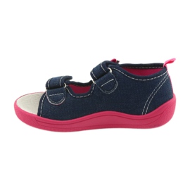 American Club Zapatos para niños zapatillas sandalias inserto de cuero americano 37/19 azul rosa azul marino 2