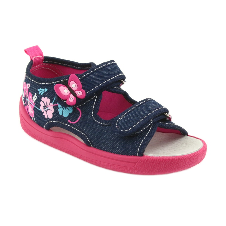 American Club Zapatos para niños zapatillas sandalias inserto de cuero americano 37/19 azul rosado azul marino 1