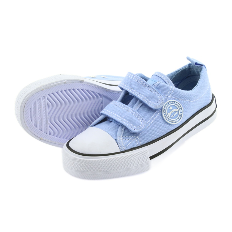 Zapatillas velcro American Club LH50 azul calzado infantil blanco 4