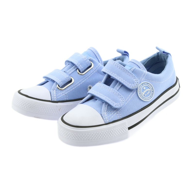 Zapatillas velcro American Club LH50 azul calzado infantil blanco 3