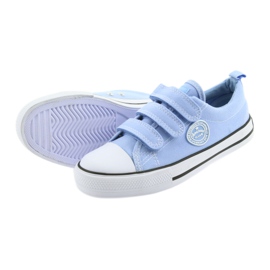 Zapatillas American Club azul LH49 velcro blanco 4