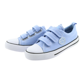 Zapatillas American Club azul LH49 velcro blanco 3