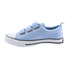Zapatillas American Club azul LH49 velcro blanco 2