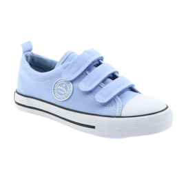 Zapatillas American Club azul LH49 velcro blanco 1